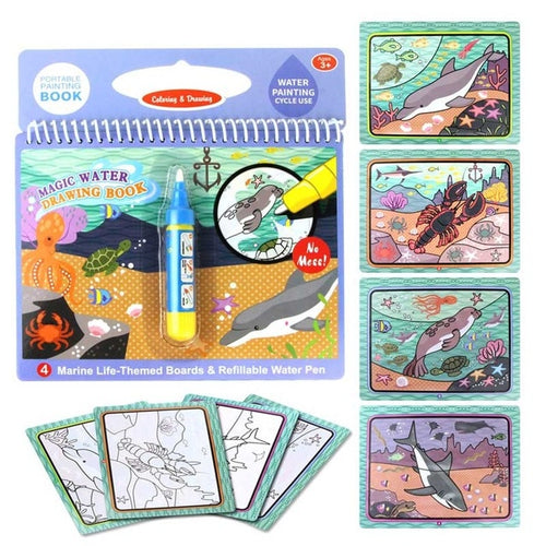 COOLPLAY Magic Water Drawing Book Coloring Book Doodle & Magic Pen Painting Drawing Board For Kids Toys Birthday Gift
